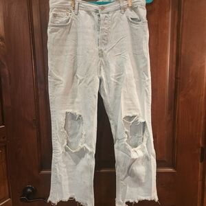 We The Free Light Blue Distressed Women Jeans